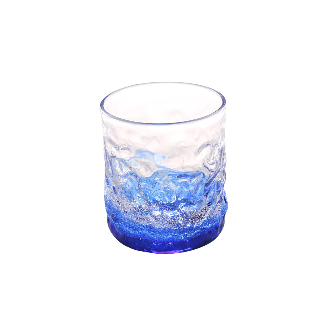 潮騒でこぼこグラス　青