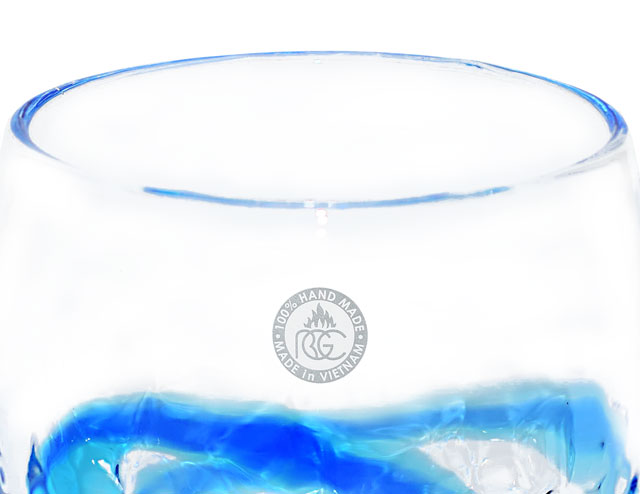 潮騒でこぼこグラス　青