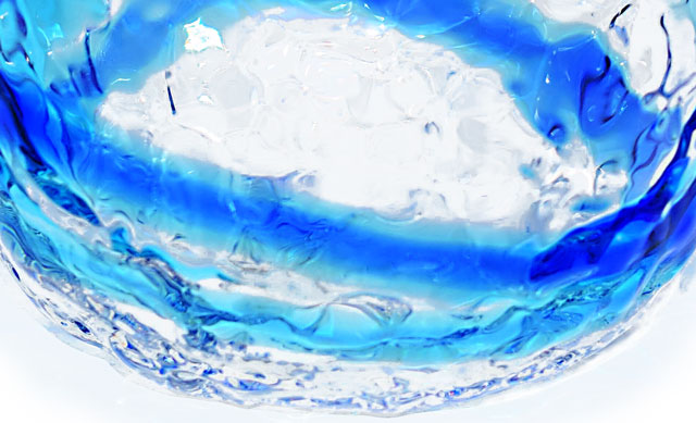 潮騒でこぼこグラス　青