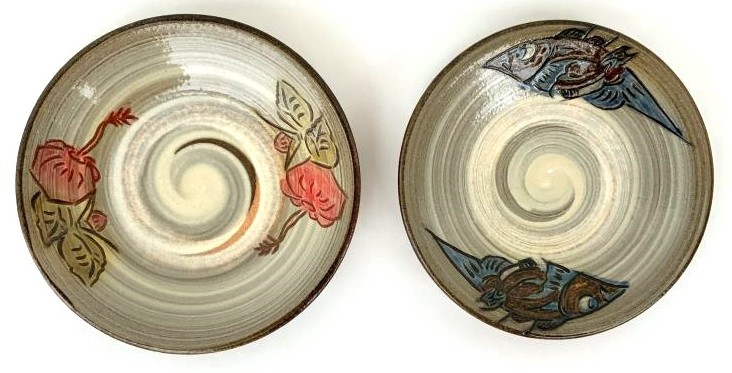 〈金城陶芸〉5寸絵皿×2枚セット ※ご注文から3ヶ月程お待ちいただいております。