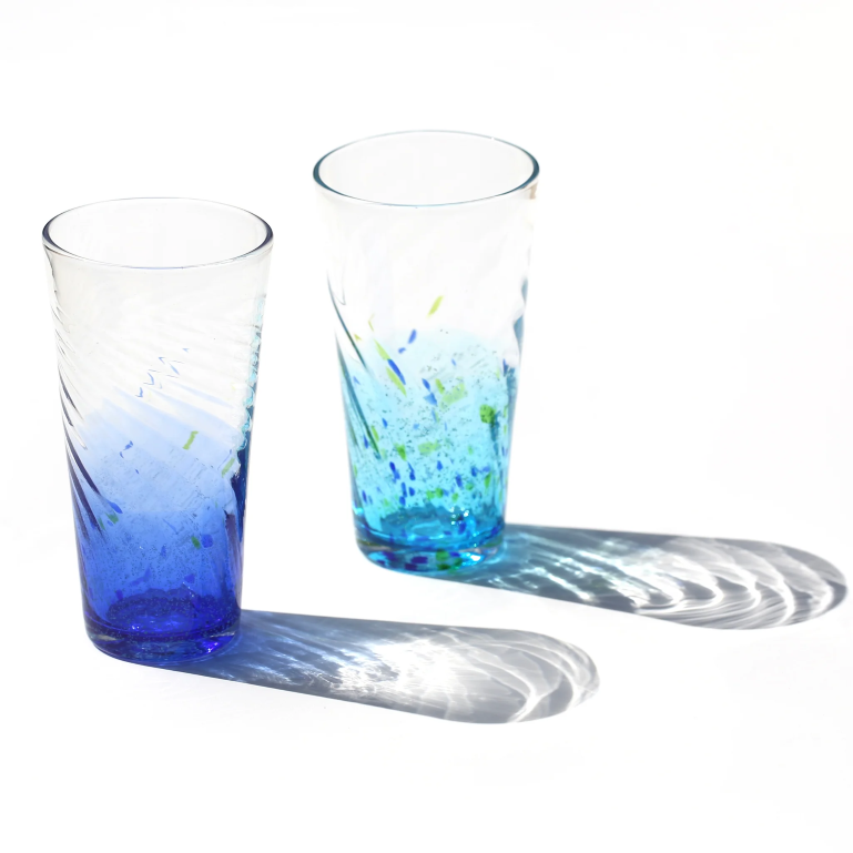 天ぬ群星ロンググラス（青×水）